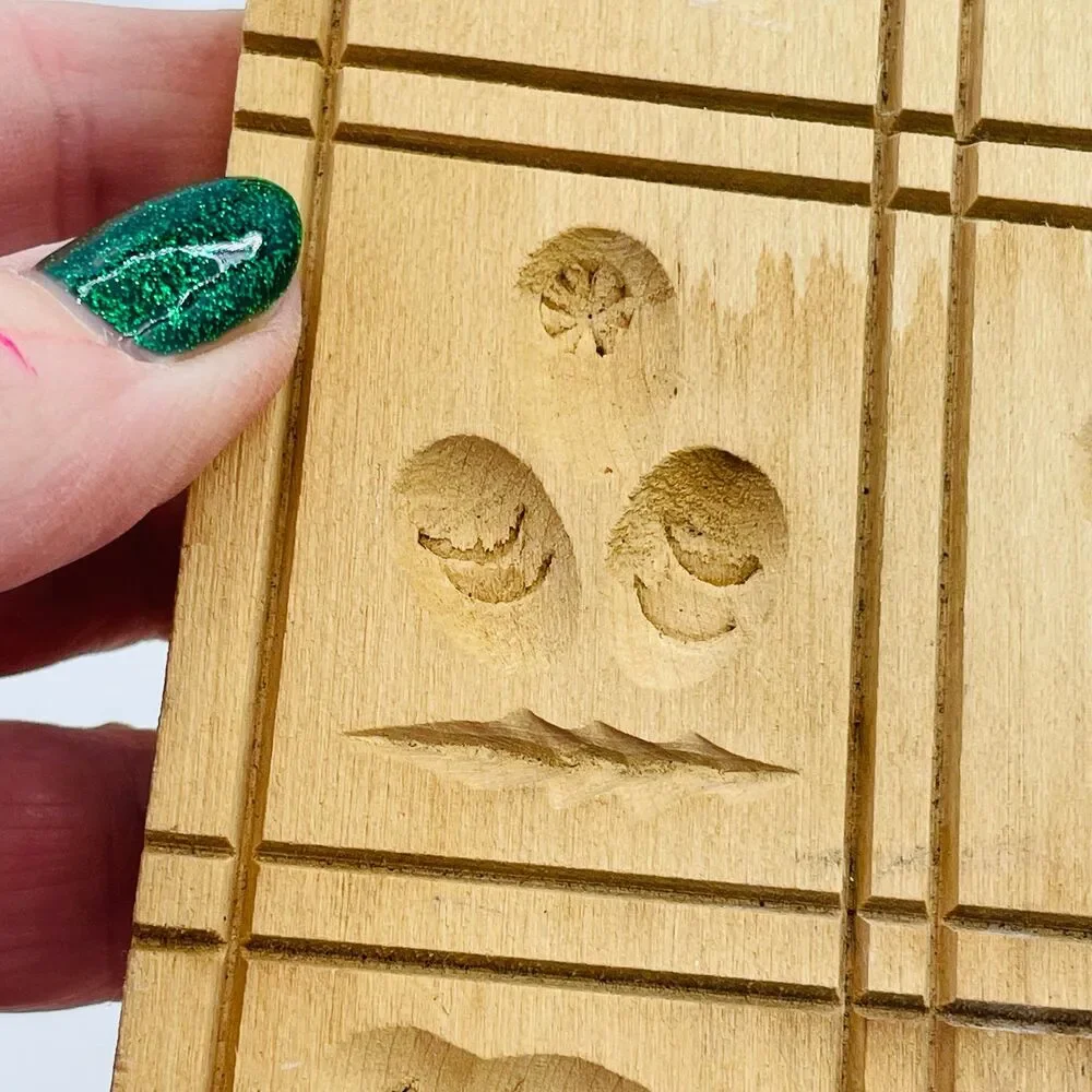 Vintage Hand Carved Wooden Speculaas Cookie Mold Springerle Board Folk Art Decor